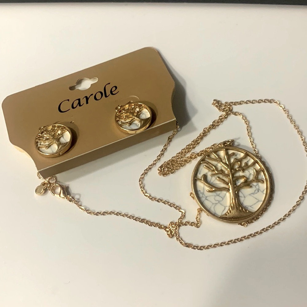 Carole Earrings And Necklace Set, New. Really Cute!